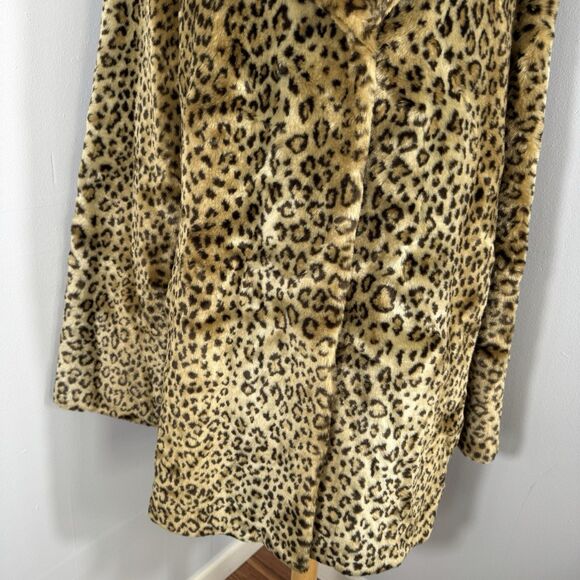 Pamela Mccoy 1X Plus Coat L Large Leopard Cheetah Faux Fur Winter Coat Soft NICE - Picture 3 of 15